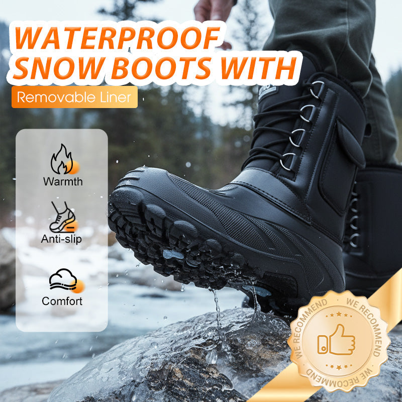 📣50% KORTING! Waterdichte sneeuwlaarzen voor heren met uitneembare voering