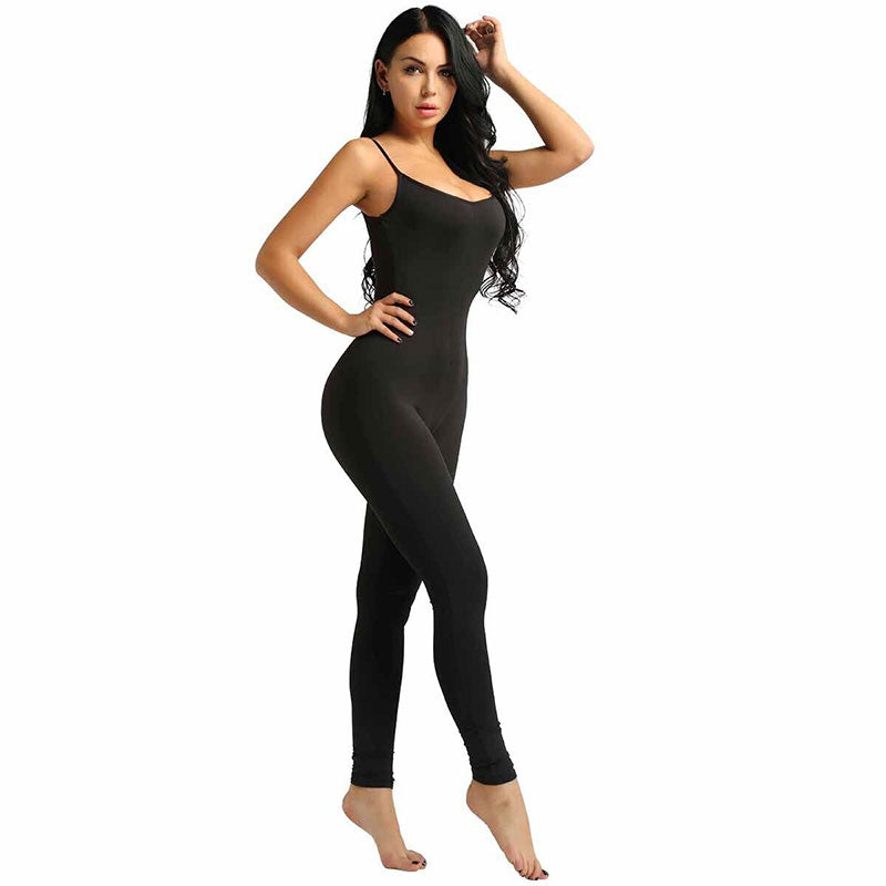 Afslankende laag uitgesneden sling jumpsuit bodyshaper voor dames