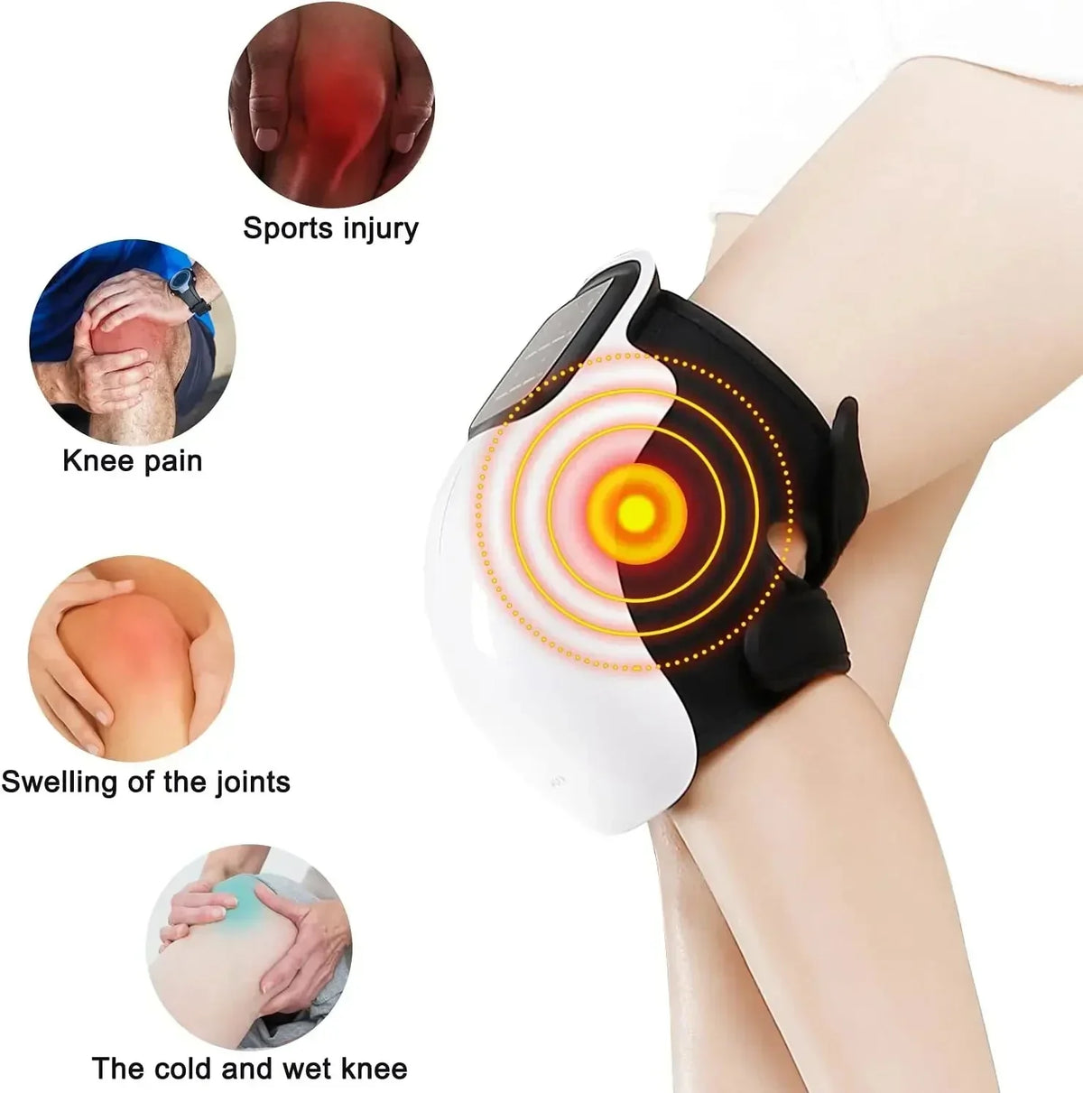 Draadloos apparaat voor pijnverlichting bij artritis in het kniegewricht Elektrisch, slim fysiotherapieapparaat Warmtekompres Kniemassageapparaat met verwarmingsfunctie