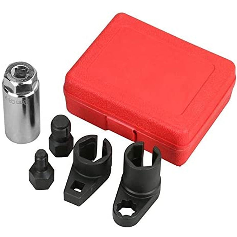 📢📢 50% korting!! ⏰ 5-delige set met offset-sleutels voor zuurstofsensoren en gereedschap voor schroefdraadreparatie voor auto's 🚗🔧