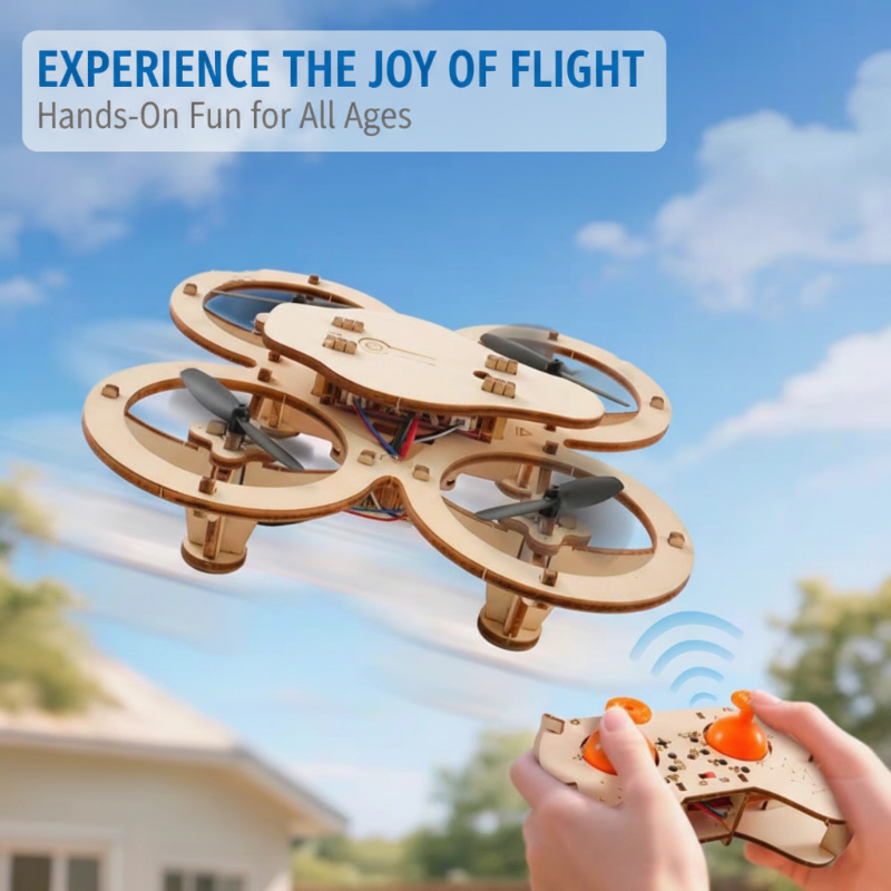🎁2026 Nieuw binnen 50% KORTING💥✈️Houten bouwpakket voor kinderen om zelf een drone te maken 🎁💥
