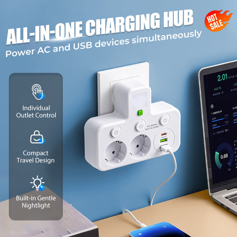 ⚡ 50% KORTING🔥Slimme stekkerdoos met USB-poorten