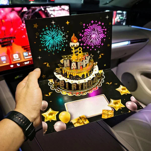 🔥LSAT DAY AANBIEDING 50% KORTING!!🎉3D Pop-Up Muzikale Verjaardagskaart met Lichtjes & Liedje🎵🎂