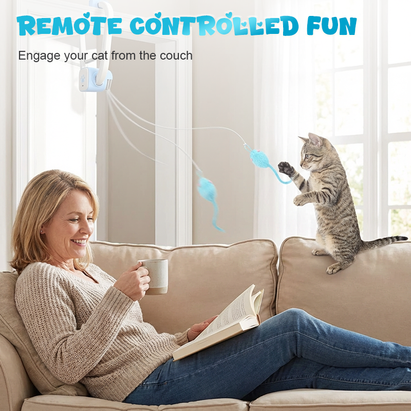 🎁2026 Nieuw binnen 50% KORTING💥Interactief hangend kattenspeeltje met afstandsbediening