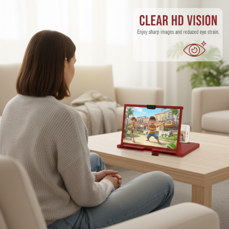 🥳2026 HOT SALE🥳💞50K+ VERKOCHT!💥👓❤️ Verlicht vermoeide ogen, maak het scherm “groter” | HD-telefoonvergrootglas voor eenvoudiger bekijken🎬✨