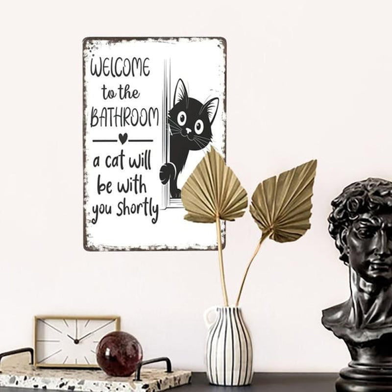 🎁2026 Nieuw binnen 50% KORTING💥Cute Cat Bathroom Decor Sign