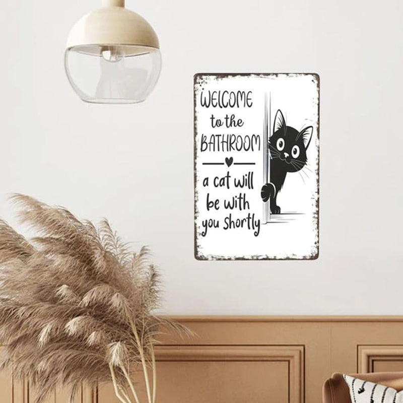 🎁2026 Nieuw binnen 50% KORTING💥Cute Cat Bathroom Decor Sign