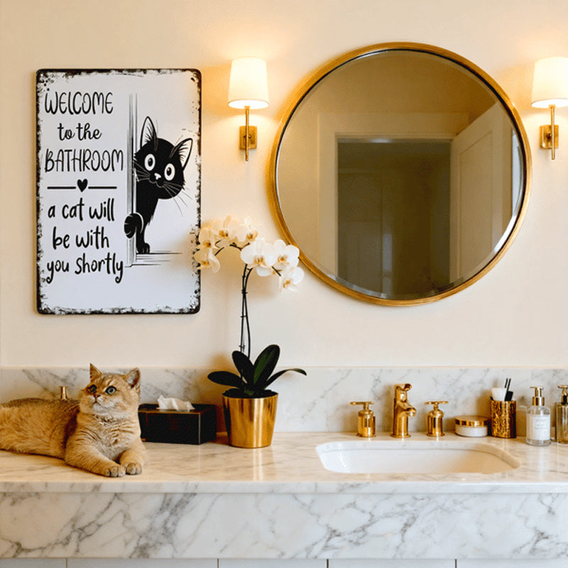 🎁2026 Nieuw binnen 50% KORTING💥Cute Cat Bathroom Decor Sign