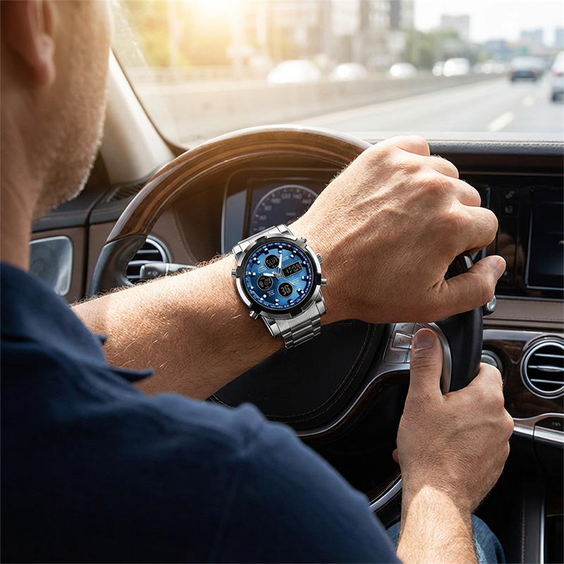 ⌚ NU 66% KORTING! ⌛️ Heren  horloge – Waterdicht & Staalband | Analoog-Digitaal🛡️