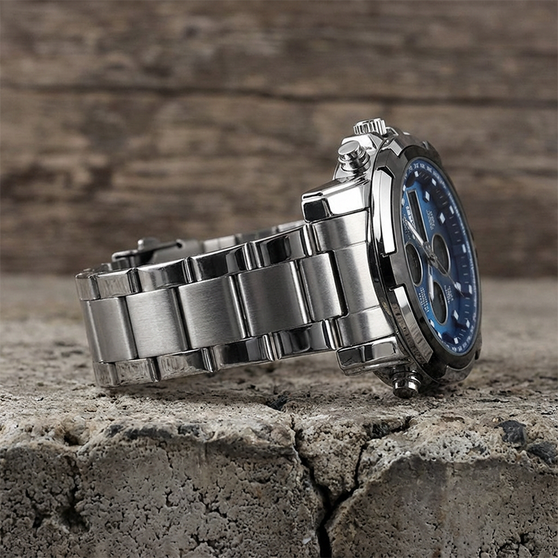 ⌚ NU 66% KORTING! ⌛️ Heren  horloge – Waterdicht & Staalband | Analoog-Digitaal🛡️