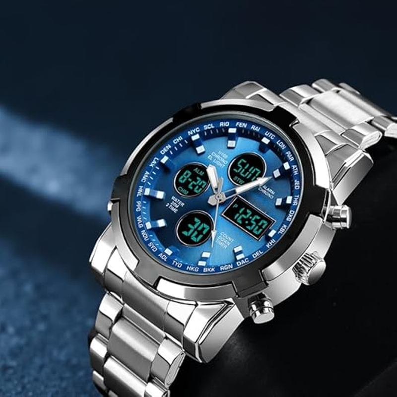 ⌚ NU 66% KORTING! ⌛️ Heren  horloge – Waterdicht & Staalband | Analoog-Digitaal🛡️