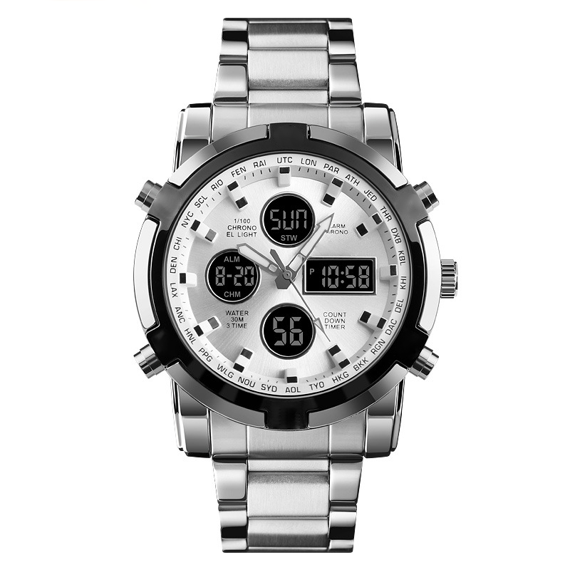 ⌚ NU 66% KORTING! ⌛️ Heren  horloge – Waterdicht & Staalband | Analoog-Digitaal🛡️