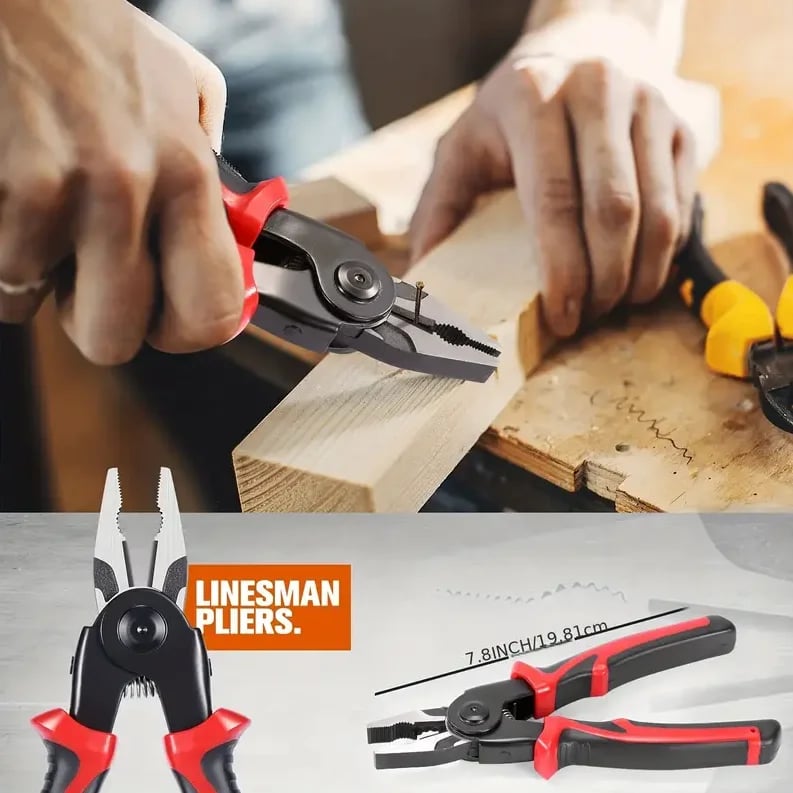 🎁2026 Nieuw binnen 50% KORTING💥5-in-1 Multifunctionele Tangenset - Draadstripper/Snijder/Krimper met Verwisselbare Kop