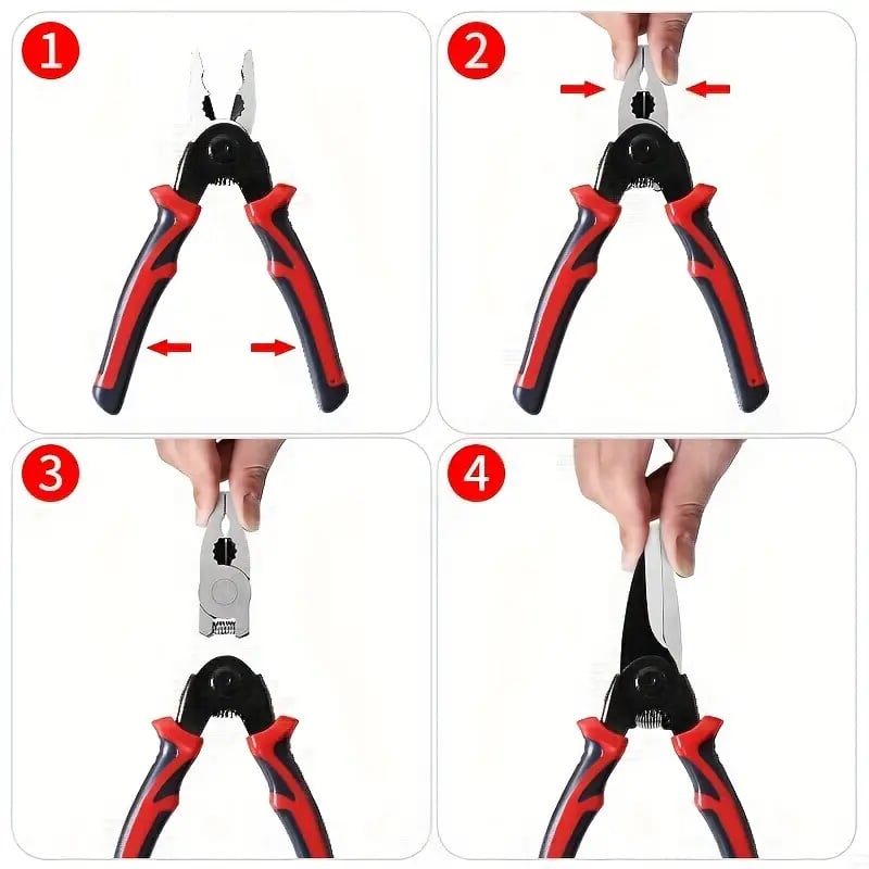 🎁2026 Nieuw binnen 50% KORTING💥5-in-1 Multifunctionele Tangenset - Draadstripper/Snijder/Krimper met Verwisselbare Kop