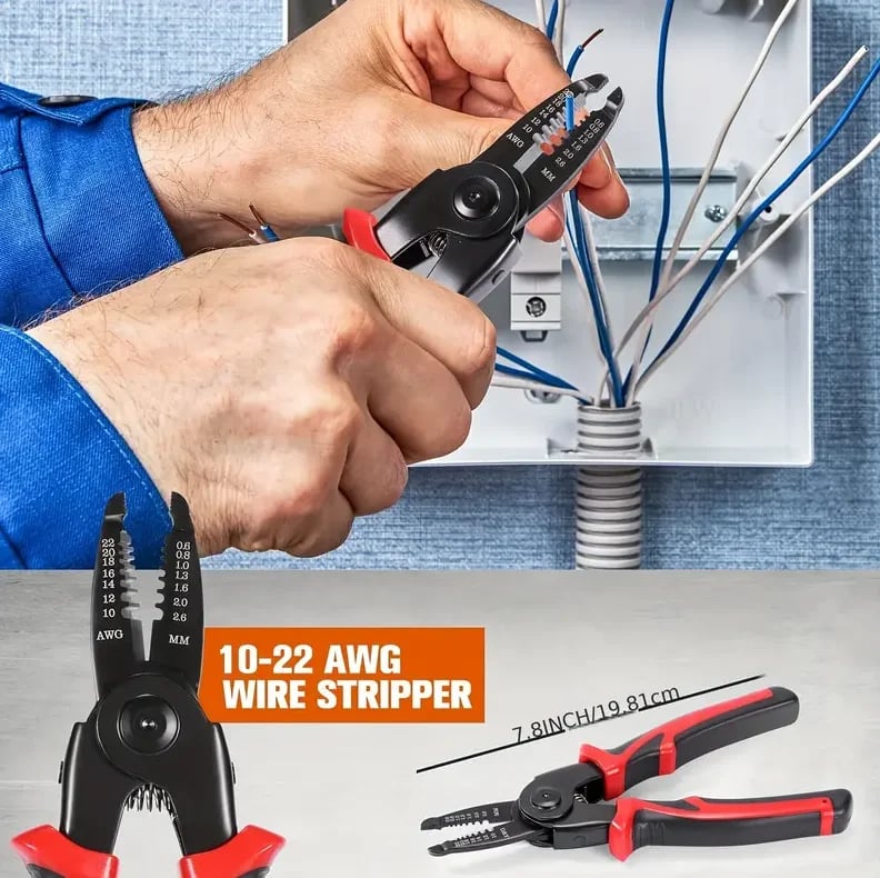 🎁2026 Nieuw binnen 50% KORTING💥5-in-1 Multifunctionele Tangenset - Draadstripper/Snijder/Krimper met Verwisselbare Kop