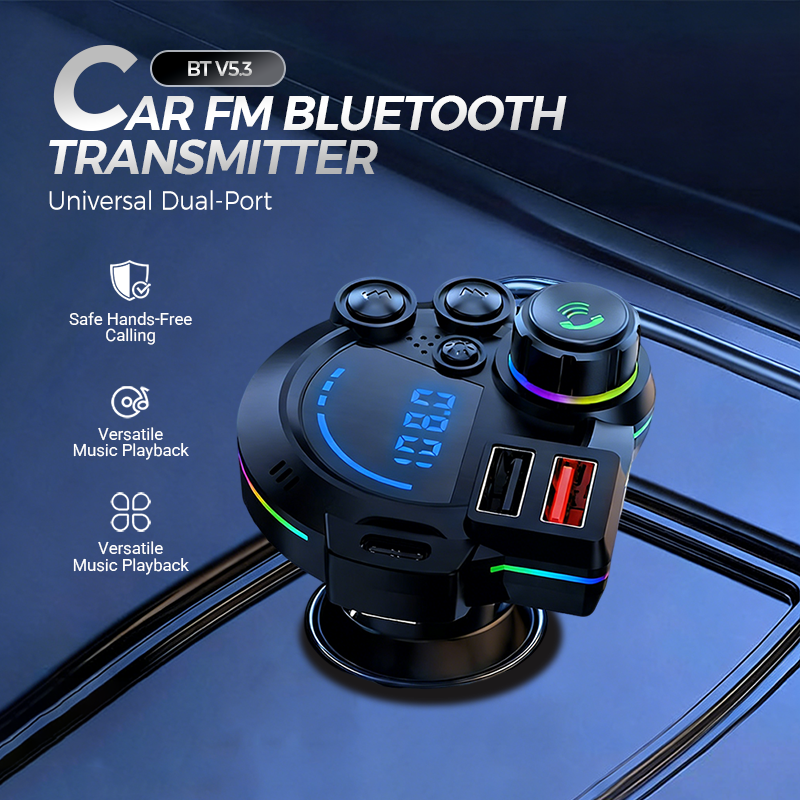 🎁2026 Nieuw binnen 50% KORTING💥Universele FM-Bluetooth-zender met twee poorten voor in de auto