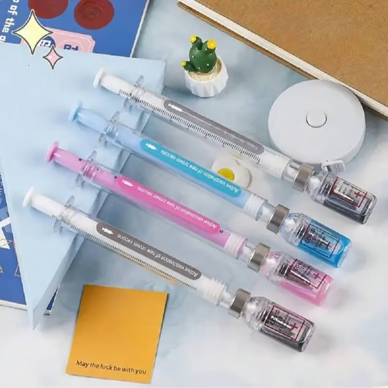 Creatieve gelpen in de vorm van een spuit