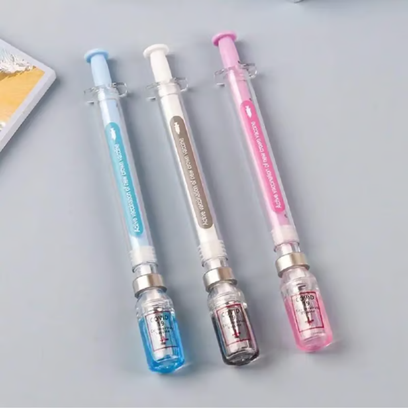 Creatieve gelpen in de vorm van een spuit