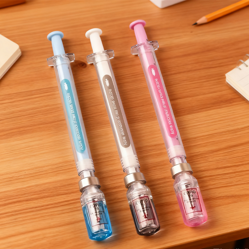 Creatieve gelpen in de vorm van een spuit