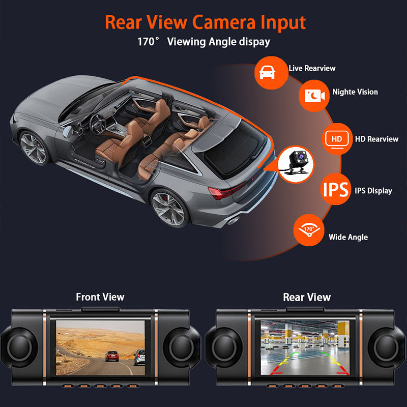 🎁2026 Nieuw binnen 50% KORTING💥4-kanaals HD dashcam met opnames van voor, interieur en achter