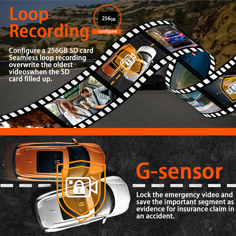 🎁2026 Nieuw binnen 50% KORTING💥4-kanaals HD dashcam met opnames van voor, interieur en achter
