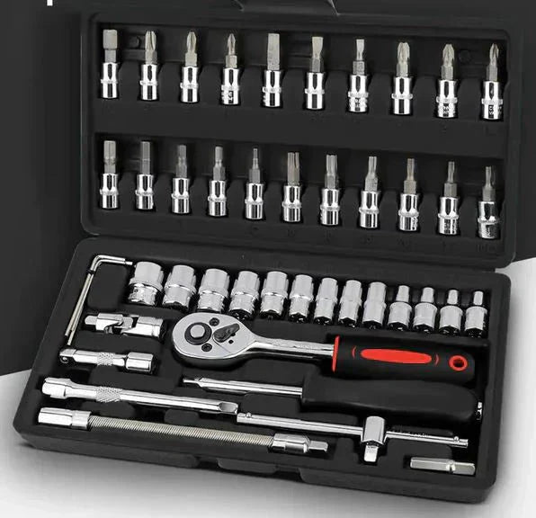 🎉Nieuwjaars Cadeau 50% KORTING!🔧 PowerTool Max 46™ – 46-Delige Steeksleutel Set: Jouw Draagbare Werkplaats in Één Koffer!
