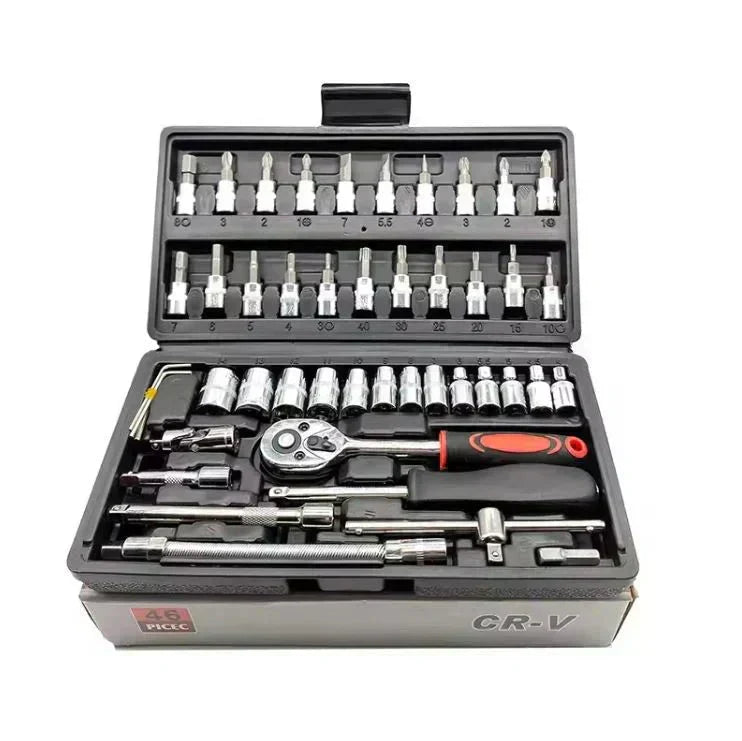 🎉Nieuwjaars Cadeau 50% KORTING!🔧 PowerTool Max 46™ – 46-Delige Steeksleutel Set: Jouw Draagbare Werkplaats in Één Koffer!