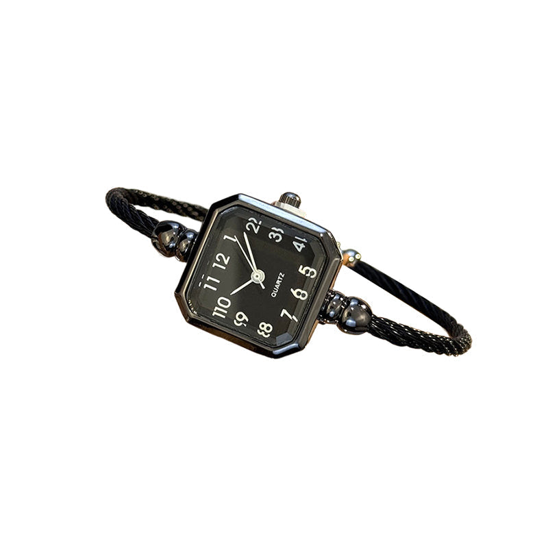🎁2026 Nieuw binnen 50% KORTING💥Chique armbandhorloge met open manchet en vierkante wijzerplaat
