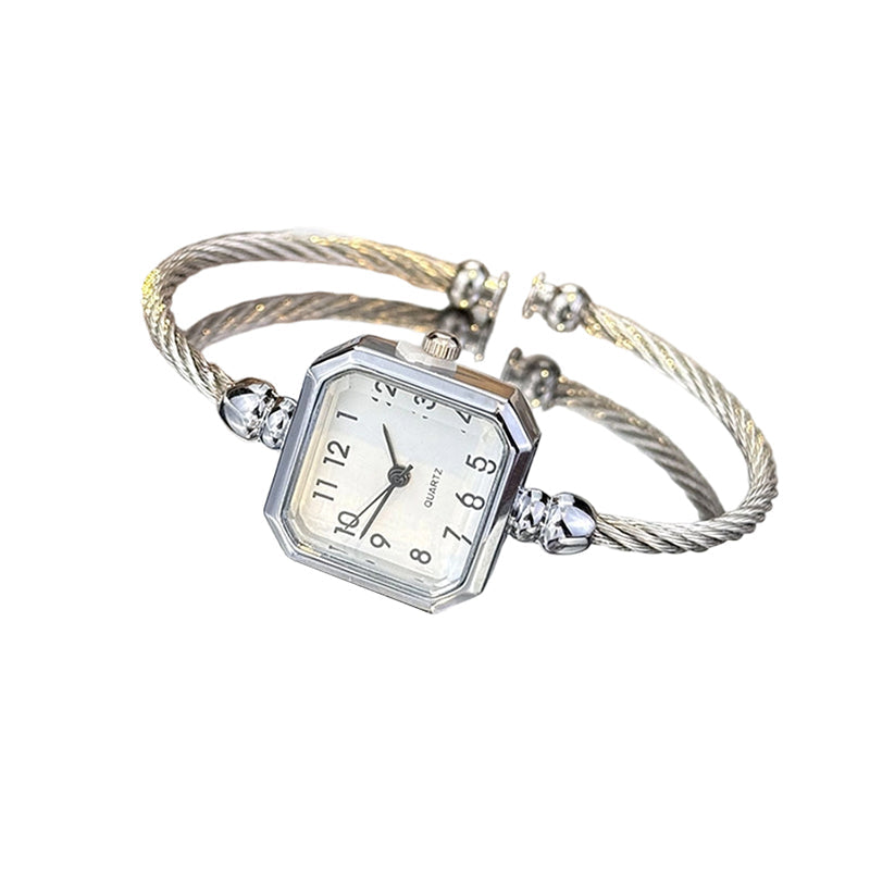 🎁2026 Nieuw binnen 50% KORTING💥Chique armbandhorloge met open manchet en vierkante wijzerplaat