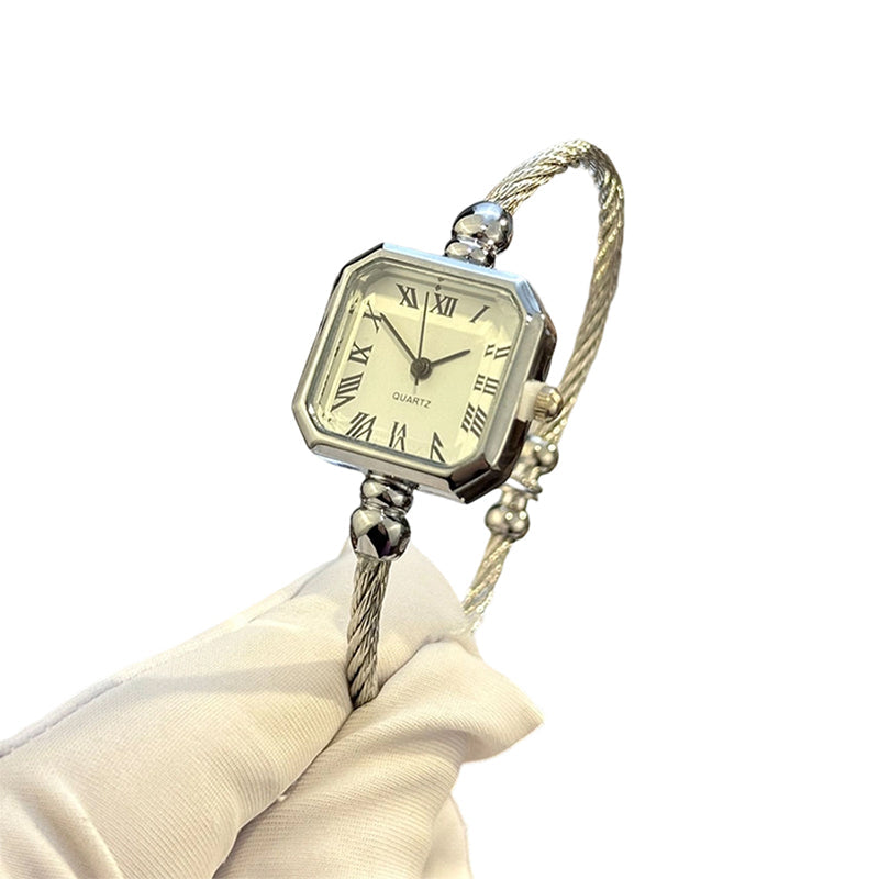 🎁2026 Nieuw binnen 50% KORTING💥Chique armbandhorloge met open manchet en vierkante wijzerplaat