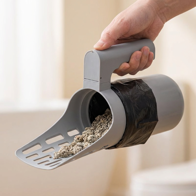 ⏳Tijdelijke korting van 50%⏰Kattenbakvulling schep met afvalbak🐱💩🗑️