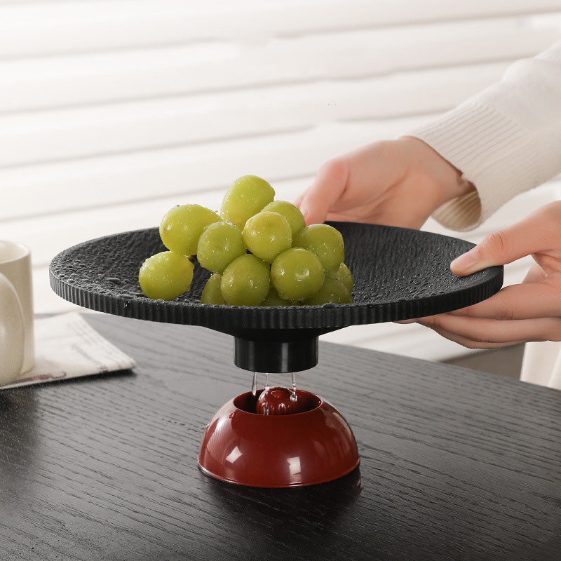 Moderne Fruitschaal Met Afvoer – Fruit Fris En Droog Houden🍎💦Slim ontwerp met voet en opvangbak – Geen natte bodem, geen rot fruit meer