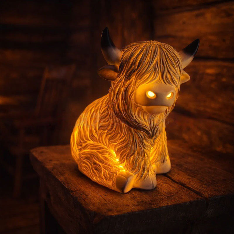 🎉Nieuwjaars Cadeau 50% KORTING!🐮Schattig Highland Cow Nachtlampje – Warmte & Rustieke Charme voor Jouw Kamer!