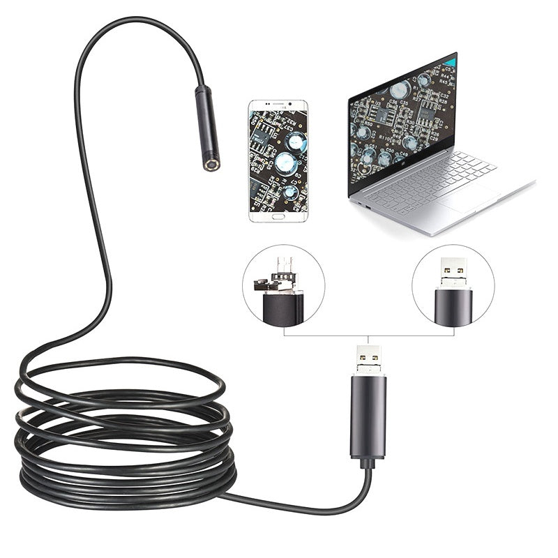 🔦 Waterdichte USB-endoscoopcamera met LED – IP67, 5,5 mm/7 mm & 1-10 m – Perfect voor leidinginspecties, voertuigdiagnose of moeilijk bereikbare plaatsen – scherpe beelden & flexibele kabel 🛠️✨