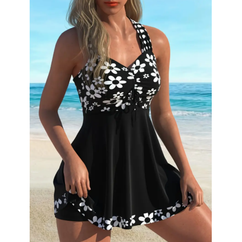 🎁2026 Nieuw binnen 50% KORTING💥Tankini-badpak met bloemenprint en boyshorts voor dames