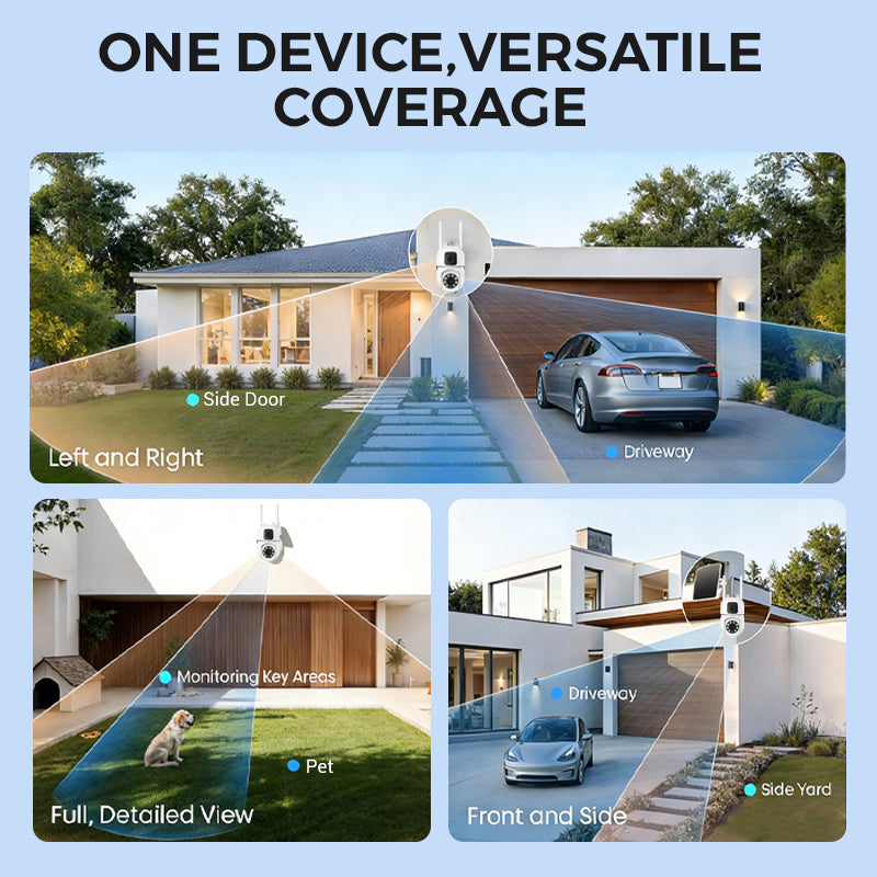 360° pan-tilt 4K-beveiligingscamera met dubbele lens