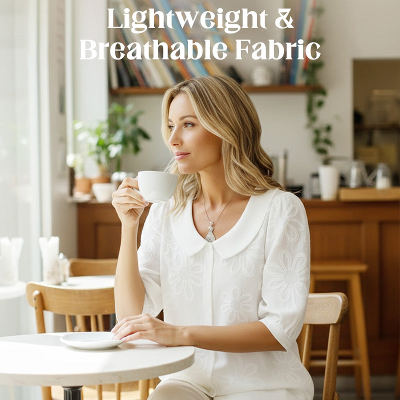 ✨Retro Overhemd met Borduurwerk – Stijlvol, Elegant & Perfect voor Elke Dag⌛️3 DAGEN DEAL – 50% KORTING
