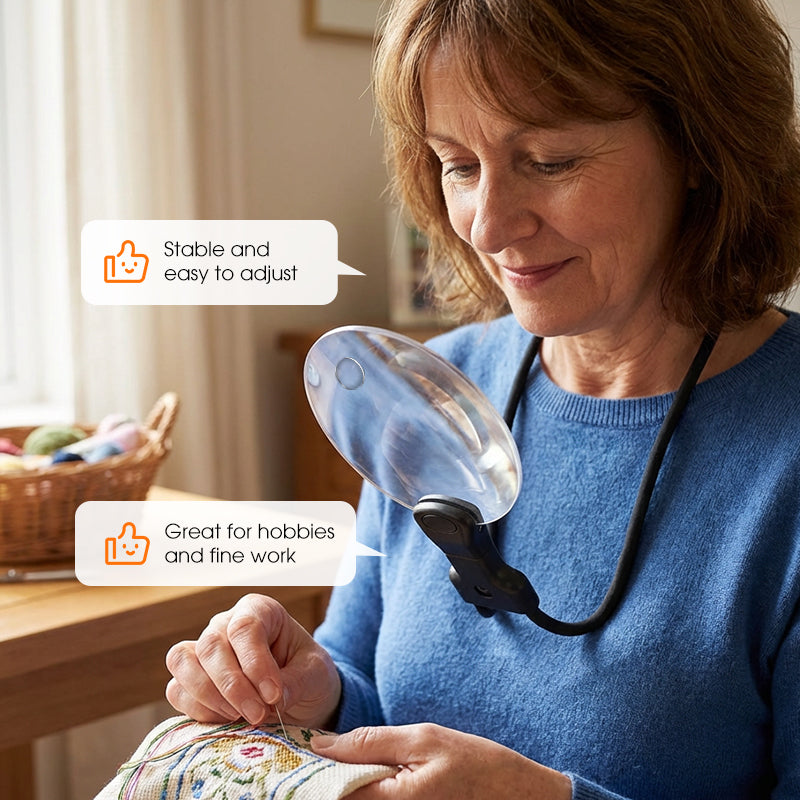 🎁2026 Nieuw binnen 50% KORTING💥Handenvrij Vergrootglas met 5x Vergroting