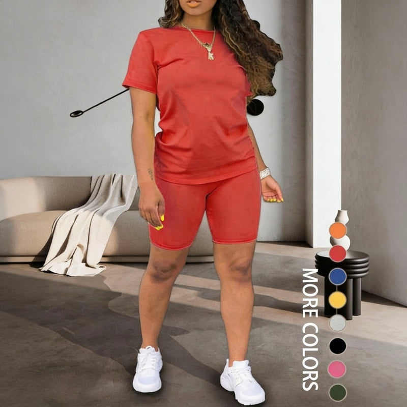 🔥Tijdelijke aanbieding – 2-delige set met sporttop en korte broek voor dames ✨ Mooie stijl en de hele dag comfort ✨