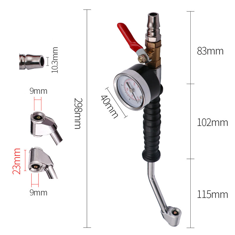 Zware Bandenpomp Met Drukmeter – Altijd De Juiste Spanning🔥Stevig, nauwkeurig & betrouwbaar – Laatste dag 50% korting!