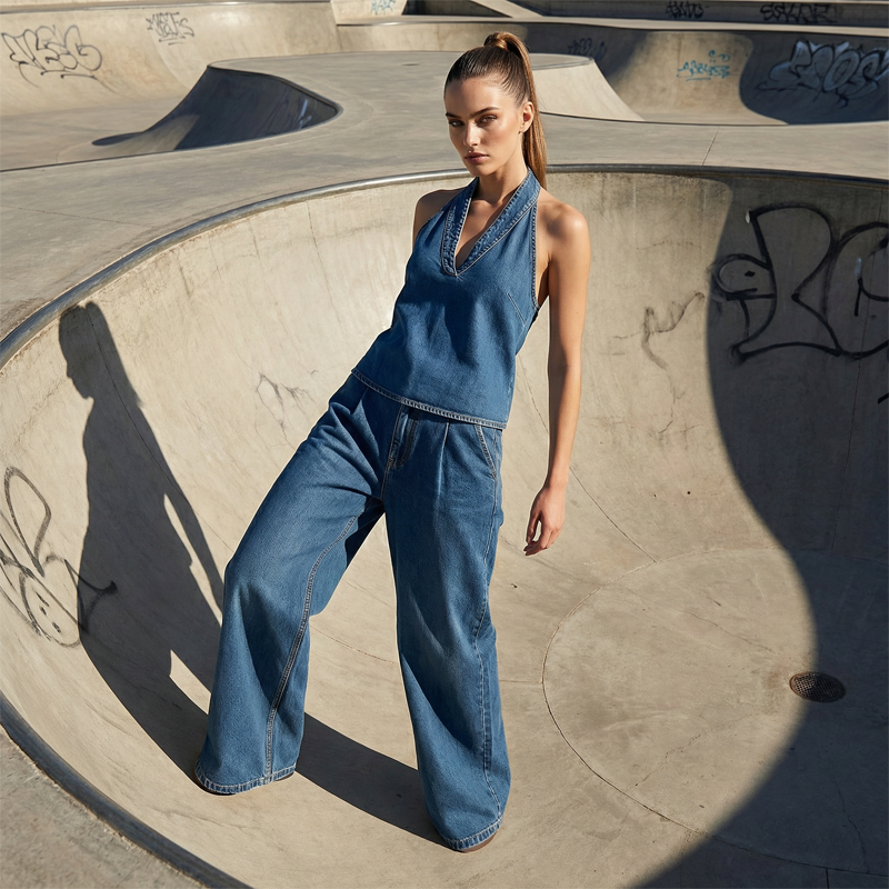 💥🎀【Nieuwe casual set voor 2026】—— Top met spaghettibandjes + wijde broek, 🎁 gratis verzending bij aankoop van één stuk, één set voor een nonchalante, chique look🌸 Creëer moeiteloos een modieuze outfit die perfect aansluit op je figuur!💫✨💃