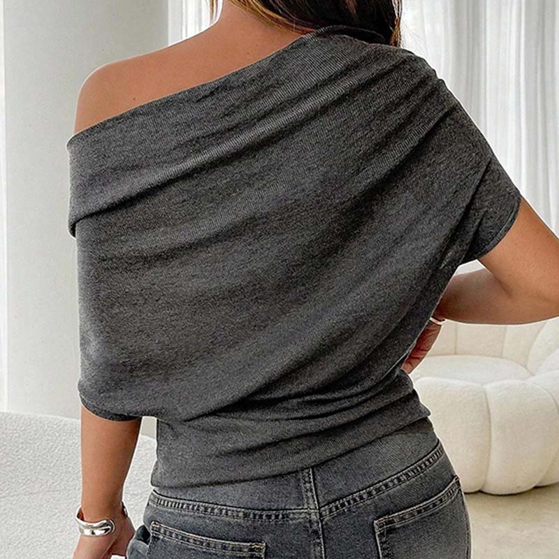 🎁2026 Nieuw binnen 50% KORTING💥Dames Asymmetrische Off-Shoulder Vleermuismouw Top