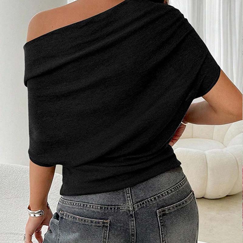 🎁2026 Nieuw binnen 50% KORTING💥Dames Asymmetrische Off-Shoulder Vleermuismouw Top