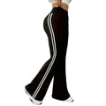 🎁2026 Nieuw binnen 50% KORTING💥💖 Broek met hoge taille, zijstreep en uitlopende pijpen