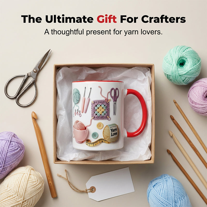 🔥 LAATSTE DAG: 50% KORTING!! 🏆 Flash Sale ⚡ Meer dan 50.000 verkocht! Bijna uitverkocht 💥 Mok 'Yarn Love' — Een cadeau voor handwerkers en creatieve zielen