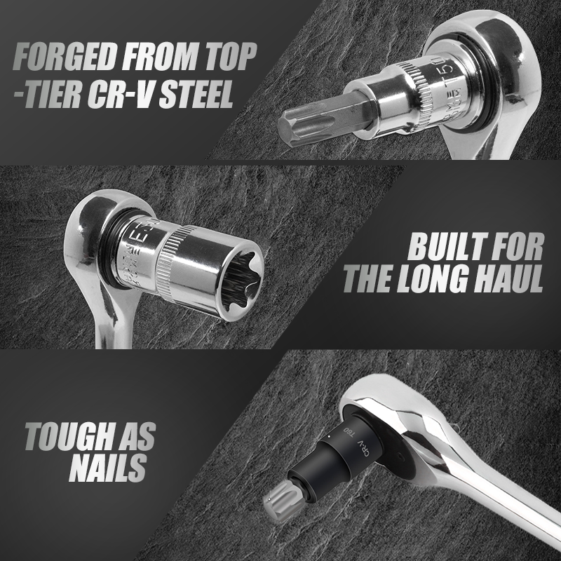 🌞Fris De Lente In Met 50% Korting!🔥60/64-Delige Torx & E-Torx Doppenset | Professioneel CR-V Staal | Dé Complete Bitset voor Auto's & Motoren