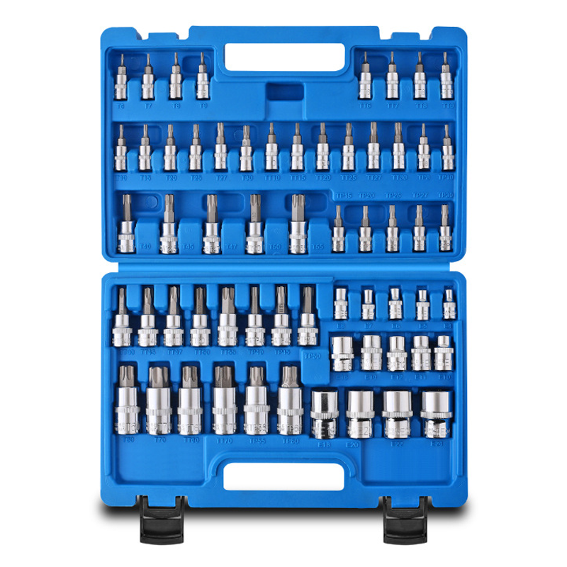 🌞Fris De Lente In Met 50% Korting!🔥60/64-Delige Torx & E-Torx Doppenset | Professioneel CR-V Staal | Dé Complete Bitset voor Auto's & Motoren