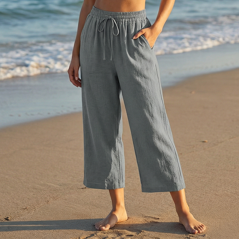 👖 LAATSTE DAG - 50% KORTING! ✨ Capribroek voor dames – met trekkoord in de taille, 6 kleuren, maten S-2XL 🌿