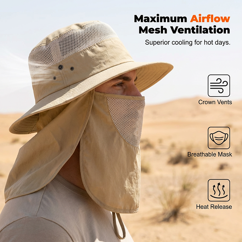 🔥ACTIE! 360° Zonhoed☀️Afneembaar & Ademend💨Windbestendig & Waterafstotend