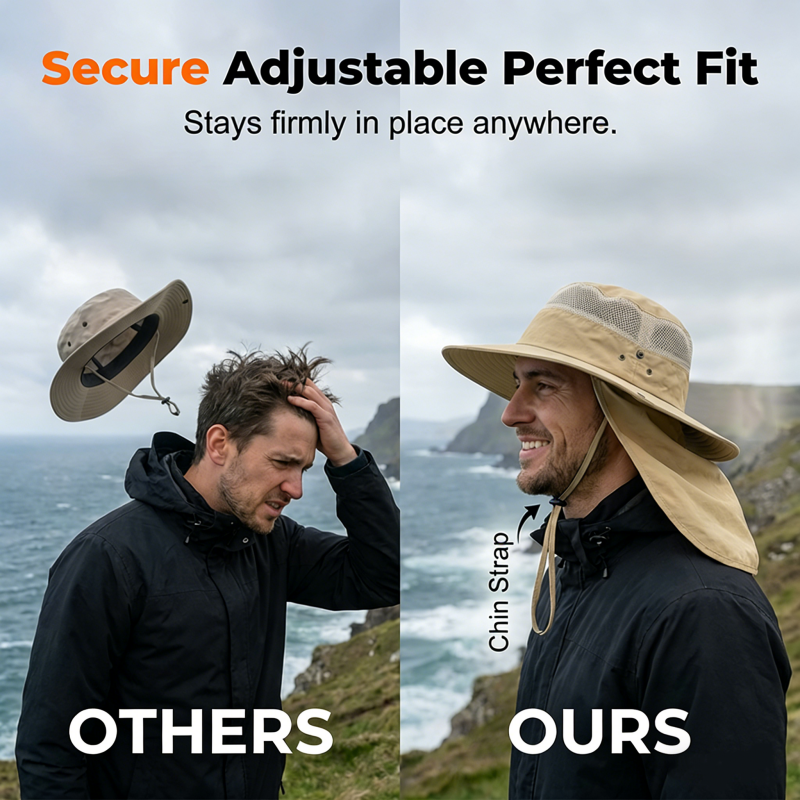 🔥ACTIE! 360° Zonhoed☀️Afneembaar & Ademend💨Windbestendig & Waterafstotend